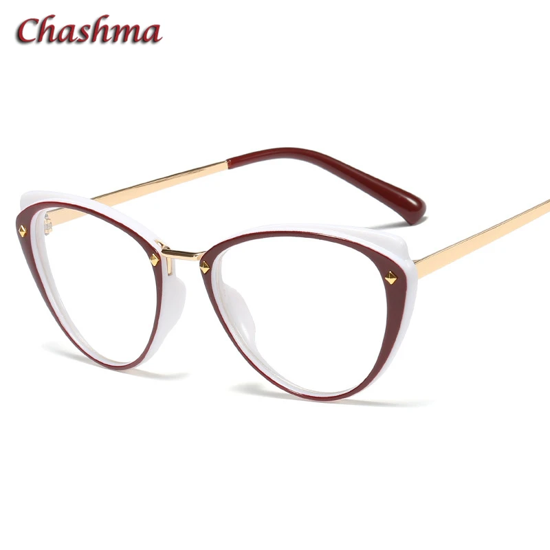 Чашма очки по рецепту для женщин monturas de lentes mujer оправы для очков прозрачные очки - Цвет оправы: Date Red with Black
