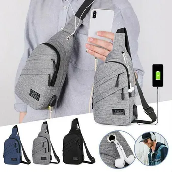 

Mens Small Sling Bag Waterproof Cross Body Outdoor Chest Bags With Usb Charger Messenger Bag New Design Female Waist Pack YL5