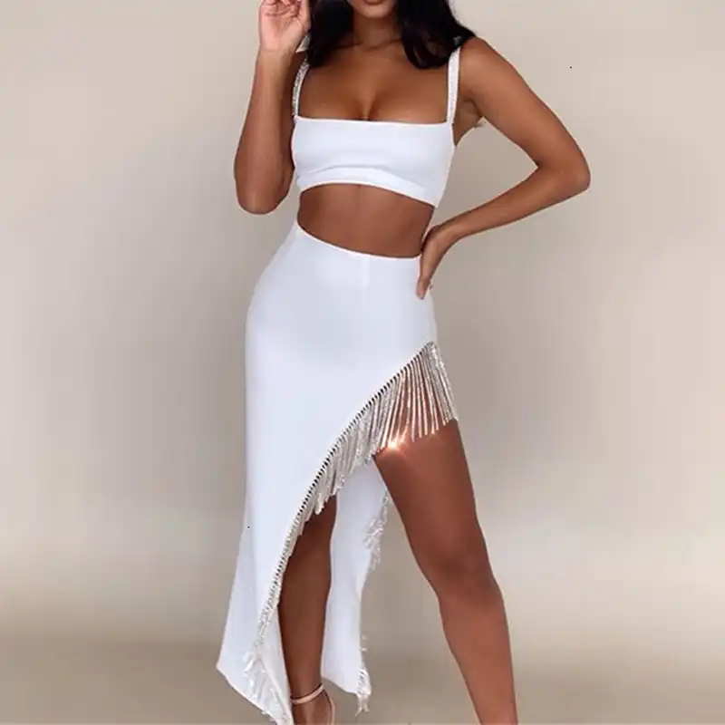 Diamond Tassel Two Piece Set Sexy 