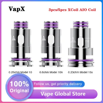 

5pcs/3pcs Original VapX XCoil AIO Coil for VapX Geyser Pod Kit 0.23ohm/0.25ohm/0.6ohm E-cig Vape Coils VapX Geyser Pod Coil Head