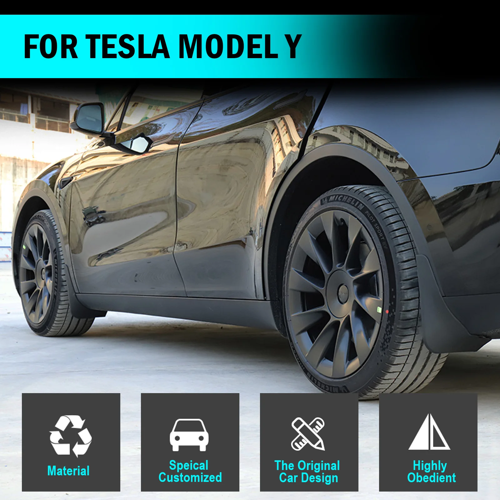 Garde-boue pour Tesla, garde-boue avant et arrière, pour modèles Y
