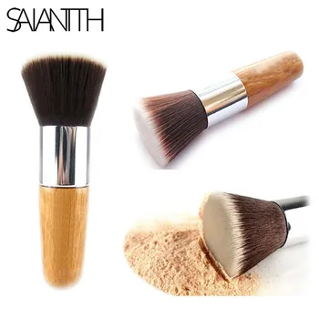 

SAIANTTH Bamboo handle flat dense makeup brushes single foundation brush professional beauty tools pincel maquiagem