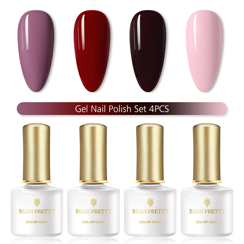 От BORN PRETTY набор гель лаков для ногтей 4 шт./компл. био Гели Soak Off УФ Лаки базовое