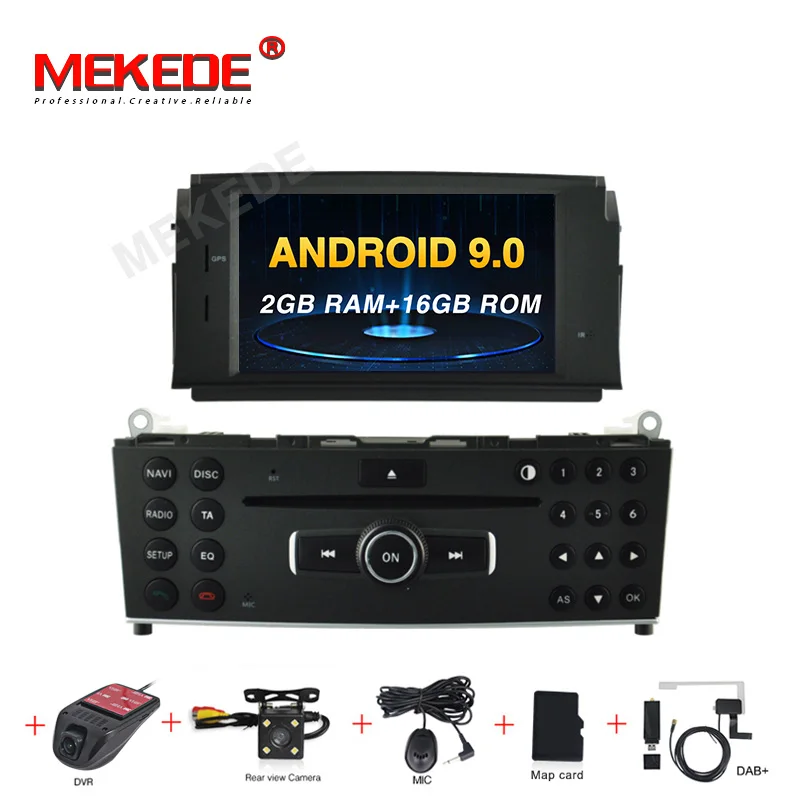 MEKEDE 1 Din Android 9,0 автомобильный dvd-плеер для Mercedes Benz C200 C180 W204 2007-2010 wifi автомобильный мультимедийный плеер с gps-навигатором автомобильный Радио - Цвет: dvd camera DVR DAB