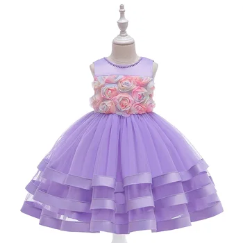 

2020 Summer Kids Dresses for Girls Princess Dress Appliques Beading Wedding Evening Party Gown Costume Children Clothing