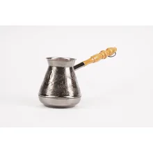 ТУРКА ДЛЯ КОФЕ медная с деревянной резной ручкой 400 мл