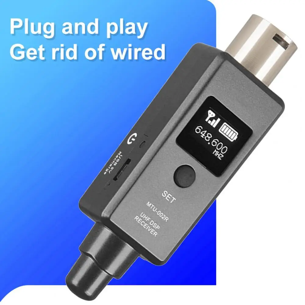 

Wireless Microphone Adapter w/LCD Screen USB Charging U3 Wireless Mic System Transmitter Receiver for Audio Mixer Recorder