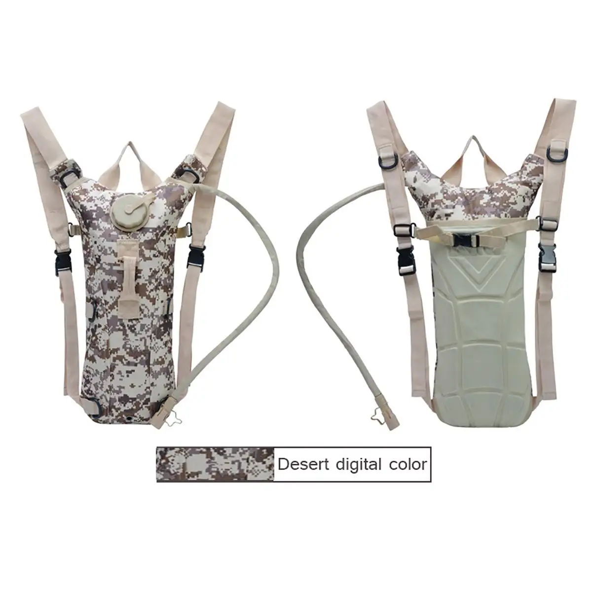 Desert digital color Сумка для воды 3L открытый рюкзак тканевый резервуар для воды гидратация Военная Тактическая гидратация эластичный рюкзак для верховой езды Кемпинг походный рюкзак - Цвет: Desert digital color