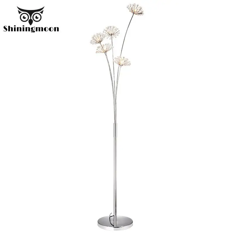 

Modern Crystal Decorative Floor Lights Christmas Light Up Led Tree Living Room Bedroom Chrome Led Floor Lamps Metal Flower Lamps