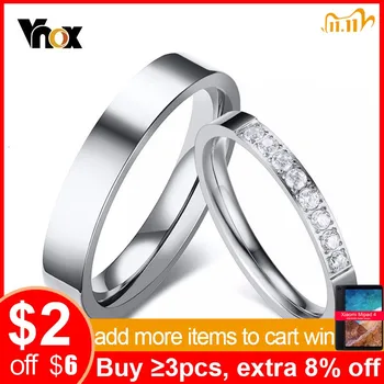 MEGA VENTA ❤️ Vnox-Bandas de compromiso de acero inoxidable para parejas, anillos antialérgicos para hombres y mujeres - discount item 45% OFF Joyas y complementos