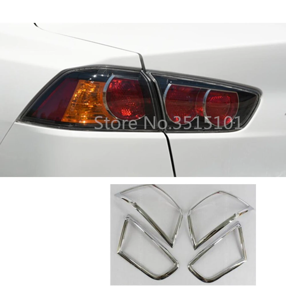 For ASX 2010-2018 ABS Chrome Rear Tail Light Lamp Cover Trim 4pcs Car Stytle Accessoies 