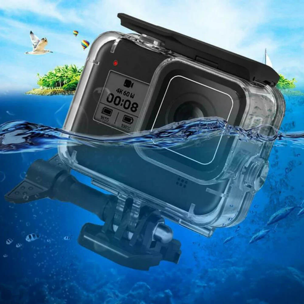 60 м подводный водонепроницаемый чехол Защитный Корпус Корпуса для GOpro hero 8 черный прочный и практичный
