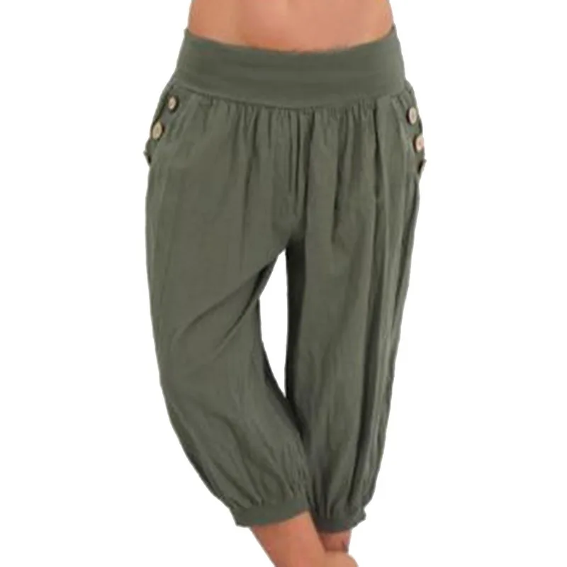 New Women's Fashion Cotton Linen Short Trouser Pants Women's Solid Color Seven Casual Loose Capri Pants Plus Size 5XL New Women's Fashion Cotton Linen Short Trouser Pants Women's Solid Color Seven Casual Loose Capri Pants Plus Size 5XL