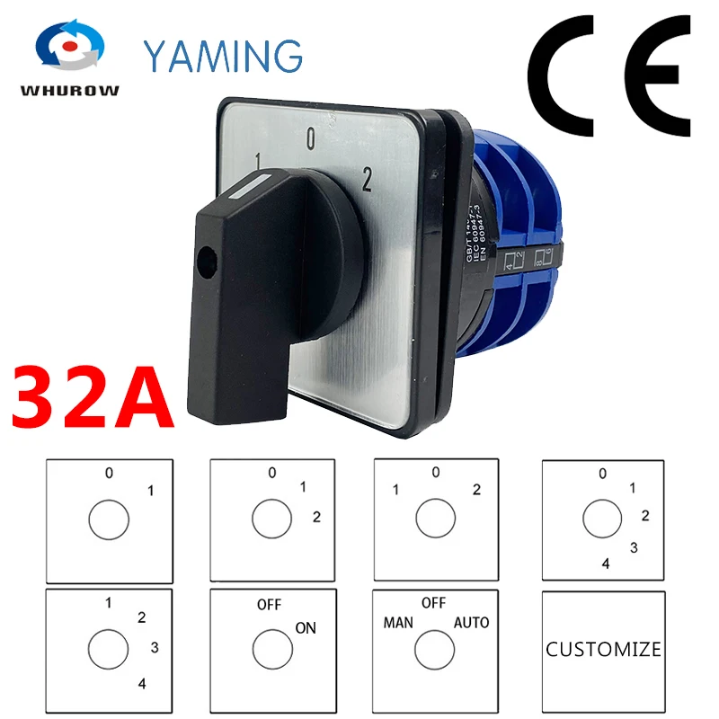 32A 660V Power Circuit Control Selector Changeover Two Poles Silver  Customize Rotary Cam Switch Ymw26 Lw28 Lw26-32/2 32A 660V Power Circuit Control Selector Changeover Two Poles Silver  Customize Rotary Cam Switch Ymw26 Lw28 Lw26-32/2