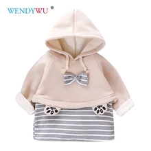 WENDYWU/платье принцессы с капюшоном для маленьких девочек зимние пальто для новорожденных девочек, куртка плотный Снежный комбинезон флисовое платье зимнее платье для девочек