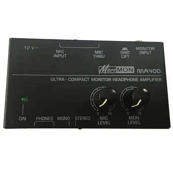 

ABKT-Ma400 Headphone Preamplifier Microphone Preamplifier Headphone Preamplifier Personal Monitor Mixer,Eu Plug