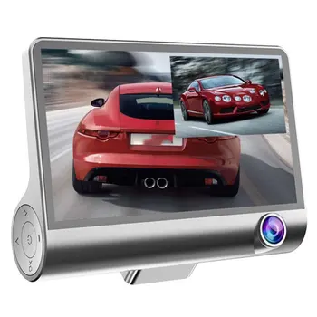 

4 inch car driving recorder HD front and rear Back and forth three recording reverse camera integrated machine 1 Set