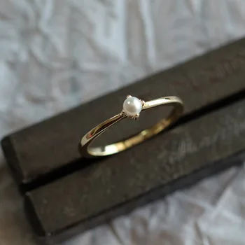 

Japanese And Korean Version Of The Gold Mini Planet Pearl Small Fresh Simple Stacking Wild Ladies Ring Fine Jewelry Gift
