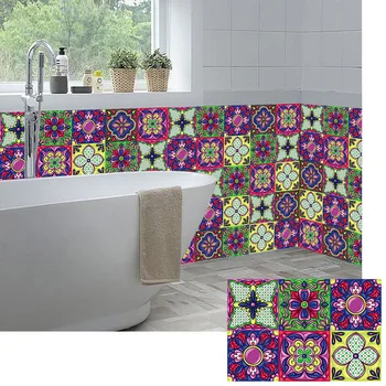 10152030cm Colorful Strip Tiles Wall Stickers Bathroom Kitchen Ceramics Decoration Wallpaper Peel Stick Vinyl Art Murals