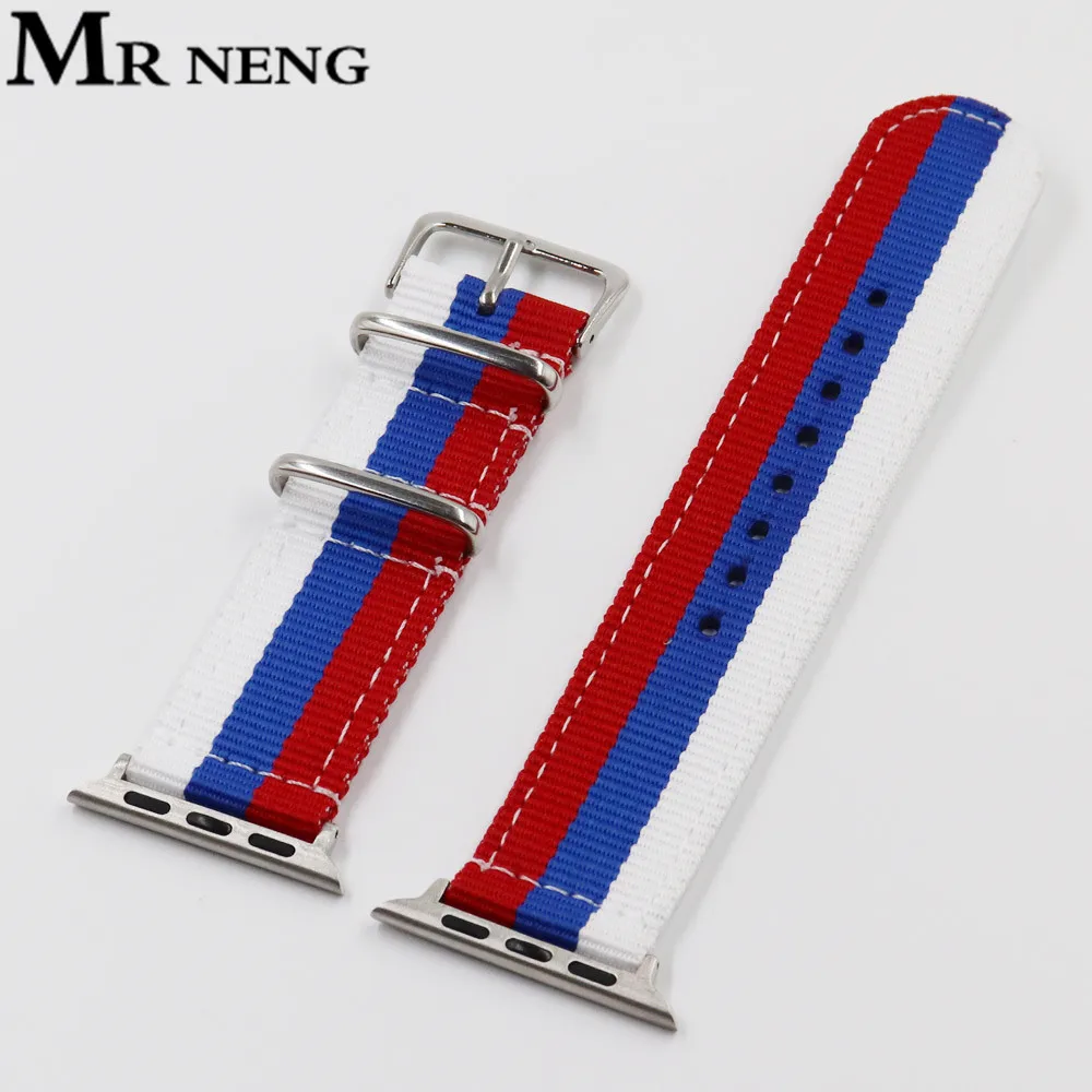 

Nato Nylon Strap For iWatch 4 3 2 1 Watchband 42mm 44mm for Apple Watch Band 38mm 40mm For Russian flag stripes Wrist Bracelet