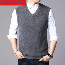 Новинка кашемировый жилет осенне-зимний мужской теплый вязаный жилет с v-образным вырезом Повседневные пуловеры высокого качества Размер XSSM L XL 2XL 3XL