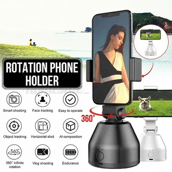 

Phone Gimbal Stabilizer Auto Face Tracking Smart Shooting Holder 360 Rotary Phone Gimbal for Live Vlog Video Recording