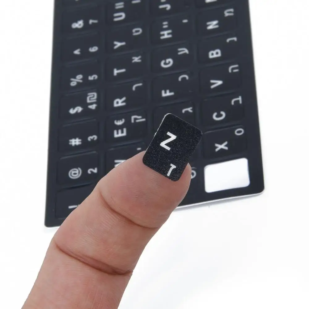 Иврит язык черная клавиатура карта стикер для компьютера ноутбук матовая поверхность белая буква 1 шт. для Windows центрированный ключ универсальный