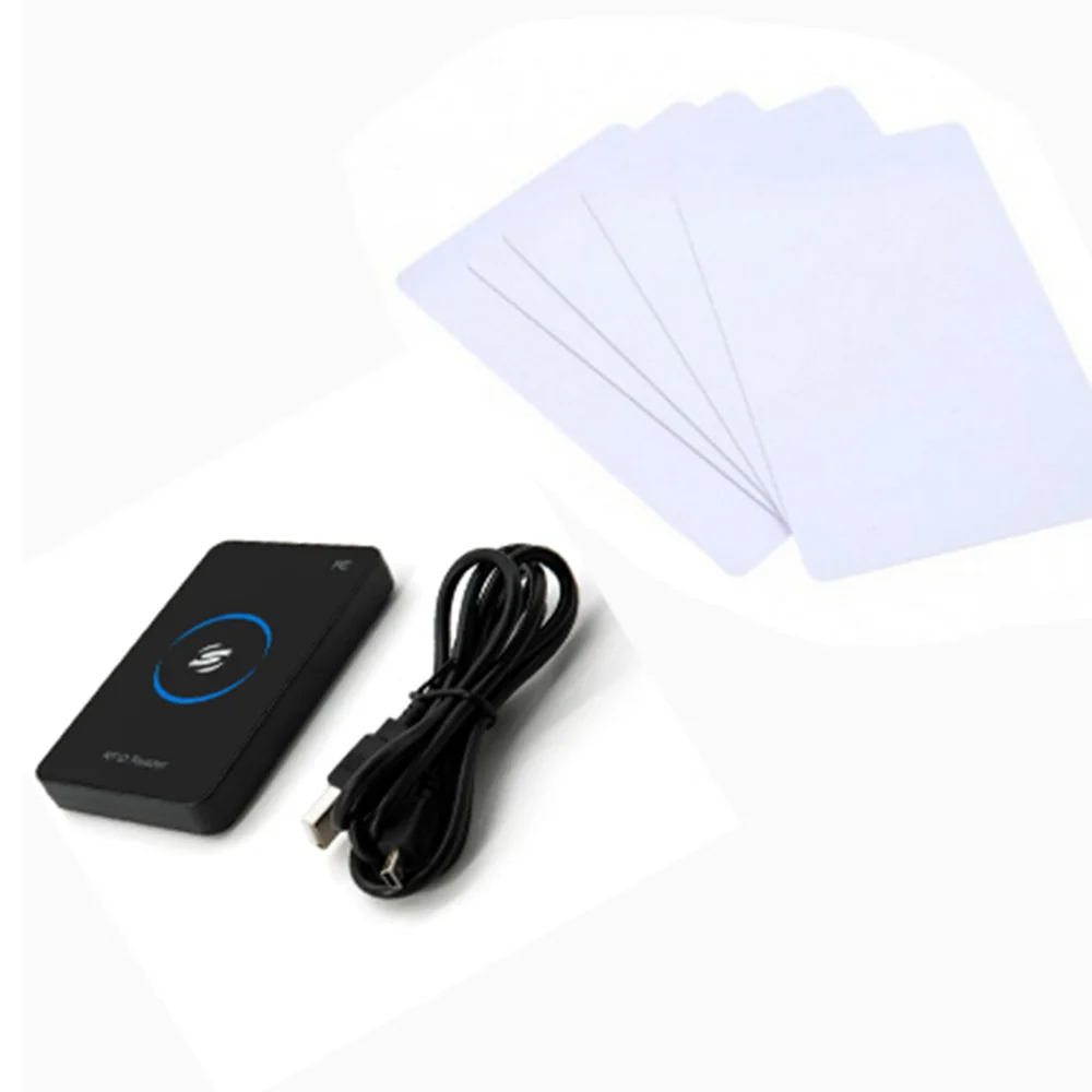 125 кГц RFID считыватель ключей EM4100 13,56 копия USB датчик приближения считыватель смарт-карт для контроля доступа - Цвет: RFID and 5cards