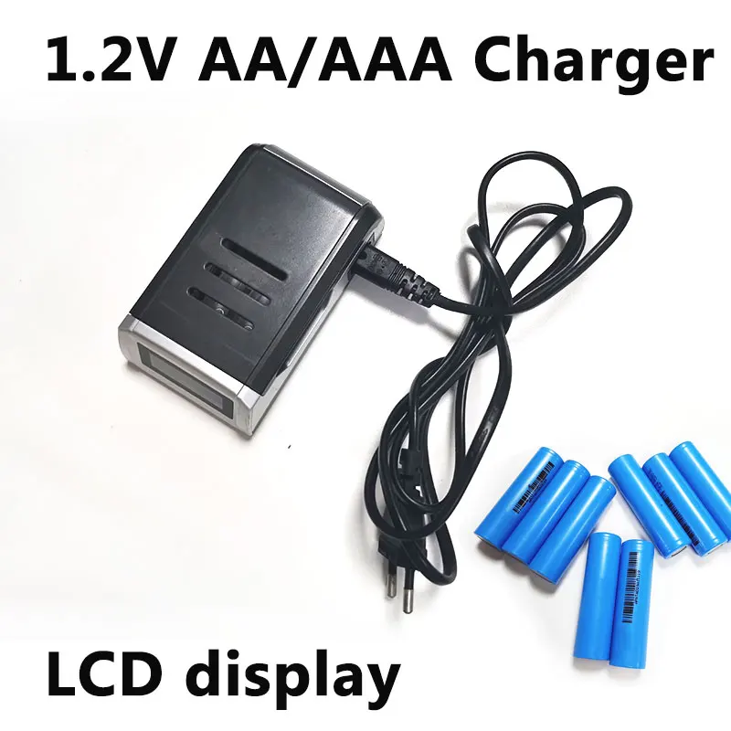 GTK 1.2v AA/AAA 5w smart charger with LCD display for ni-mh ni-cd rechargeable batteries