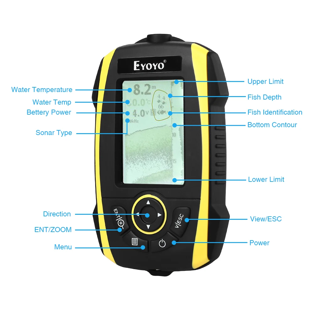  Eyoyo E4 Fish Finder Portable Sonar Sensor Transducer Detector FishFinder For fishing segnalatori a