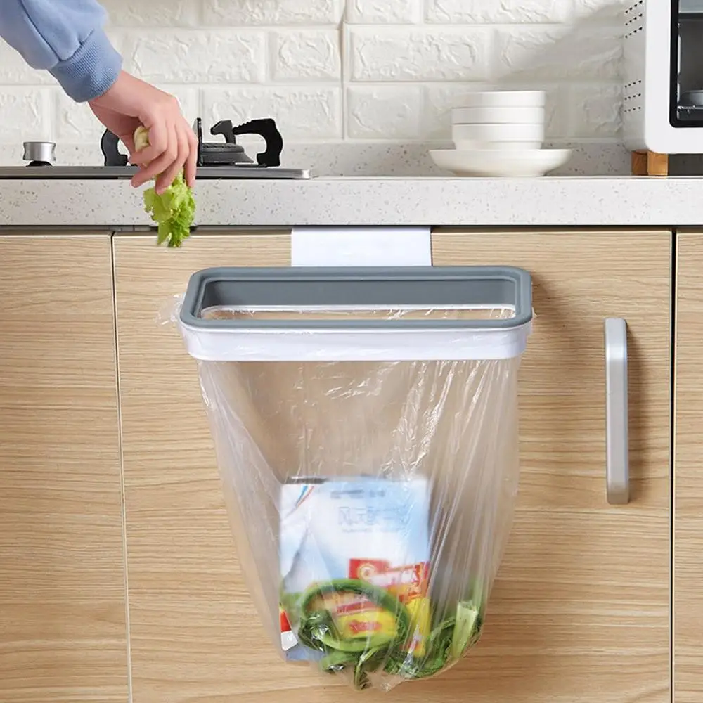 

Hanging Trash Garbage Bag Holder Kitchen Bathroom Hanging Holders Cabinet Kitchen Trash Bag Storage Rack Kitchen Accessories