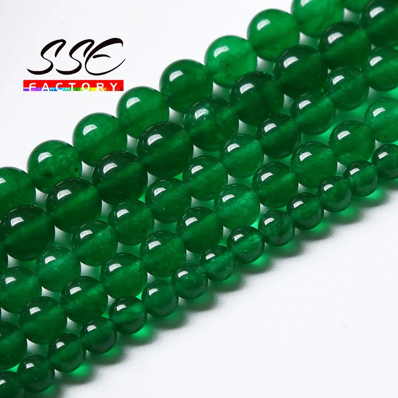 

Green Peridot Jades Beads Natural Stone Round Loose Bead For Jewelry Making DIY Bracelet Accessories 4 6 8 10 12 14mm 15" Inches