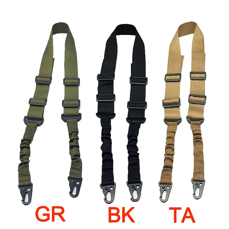 

Nylon Gun Sling Adjustable Tactical Single Point Bungee Rifle Belts Gun Airsoft Sling Hunting Army Green Black Gun Strap