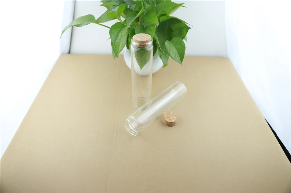 12pcs 47mm 240ml Cork Stopper Glass Bottles Spicy Storage Jar Bottle Food Containers Glass spice candy Jars Vials (5)