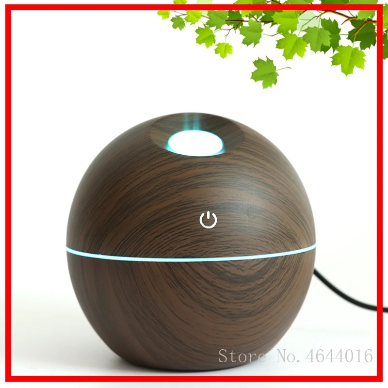 

130ml electric humidifier aroma oil diffuser ultrasonic wood grain air humidifier USB mini mist maker LED light for home office