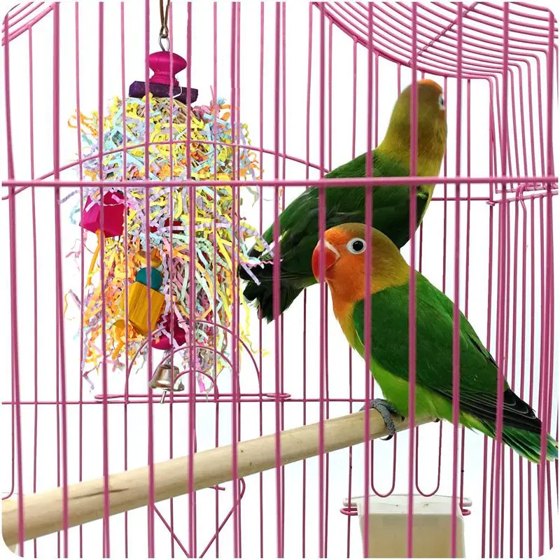 Маленькая птица жевательная игрушка ручной работы Conure Parrot Foraging Shredding скалолазание подвесная игрушка для маленьких средних птиц