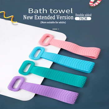 

New 76cm Magic Silicone Brushes Rubbing Back Mud Skin Clean Scrubber for Shower Washer Exfoliating Massage Shower