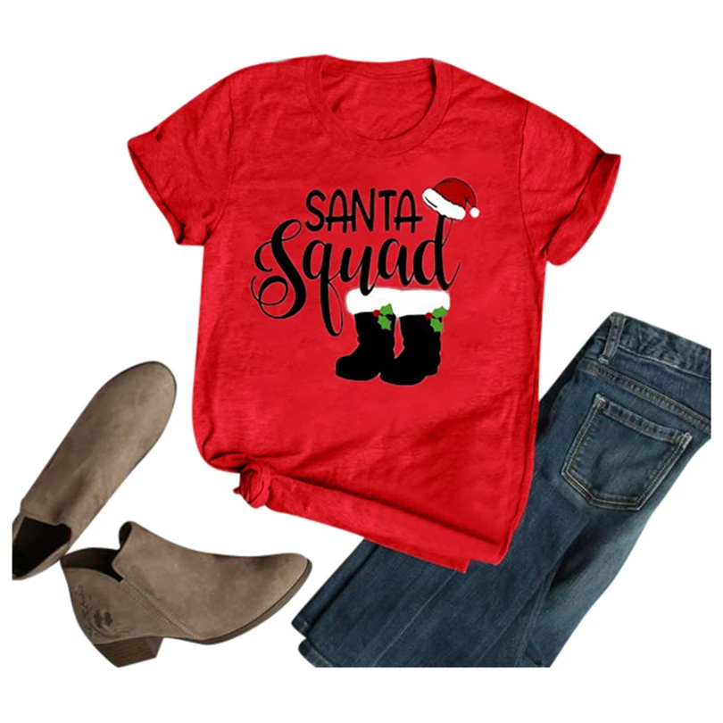 

Santa Squad tshirt Women Holiday Funny Christmas Tops Prosecco graphic kawaii Shirts Christmas Gift Slogan grunge tumblr A50