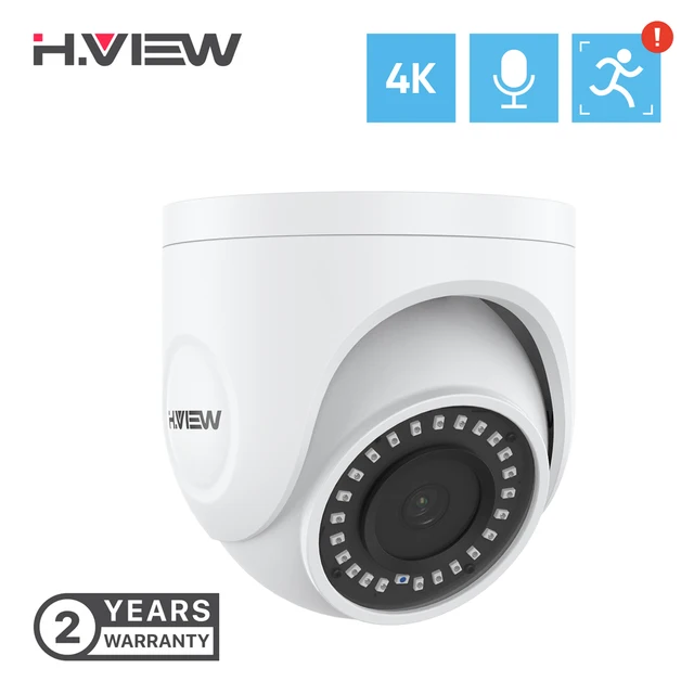 $US $73.19 H.View 4K 8Mp Ip Camera Home Cctv Security Cameras Metal Indoor Waterproof H.265 Audio Video Surveillance For Poe Nvr Onvif