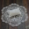 Newborn Baby Photography Props Round Lace Blanket Pillow 2pcs Set Inelastic Embroidery Lace Pads Retro Tablecloth Photo Backdrop 5