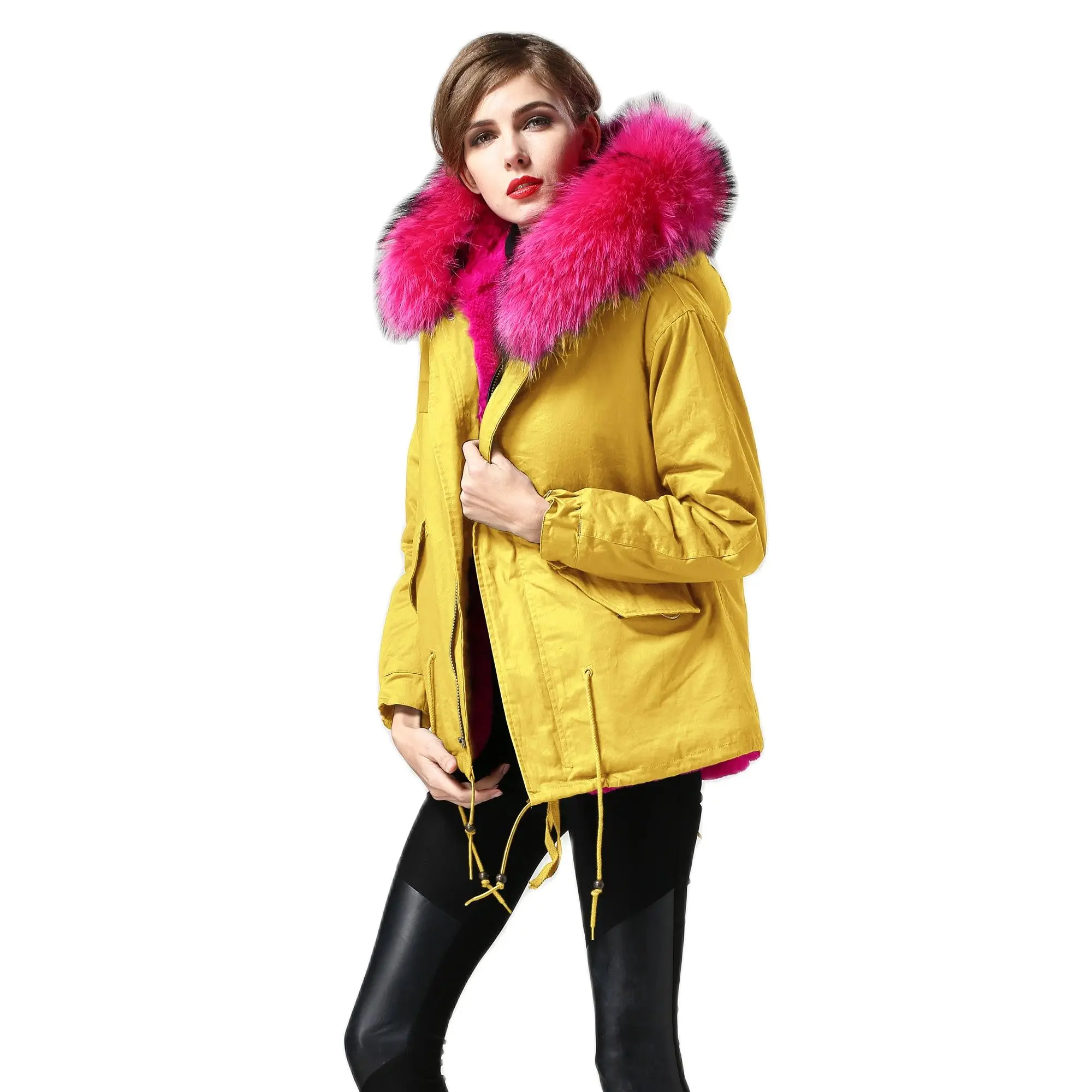MeiFng Fashion Short Parka For Women Faux Fur Coat Winter Overcoat With  Real Fur Collar - AliExpress Women's Clothing