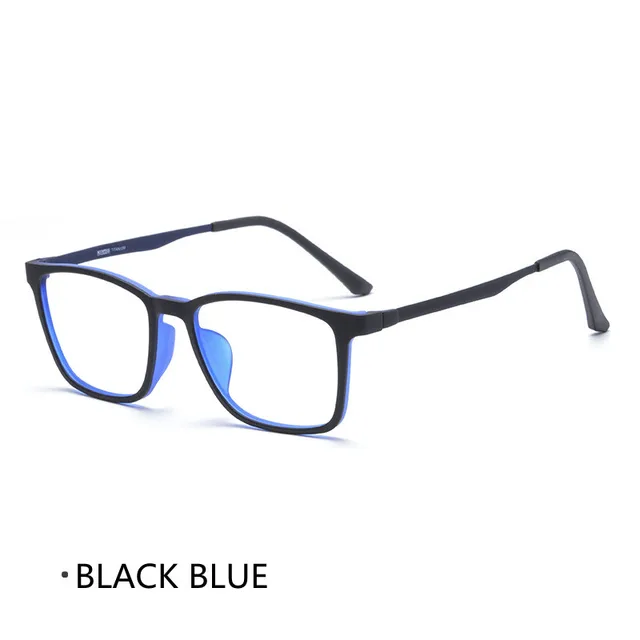 High Quality Pure Titanium Men Anti Blue Light Presbyopia Eyewear Reading Glasses with Diopter+1.0 +1.5 +2.0 +2.5 +3.0 +3.5+4.0 Black Blue
