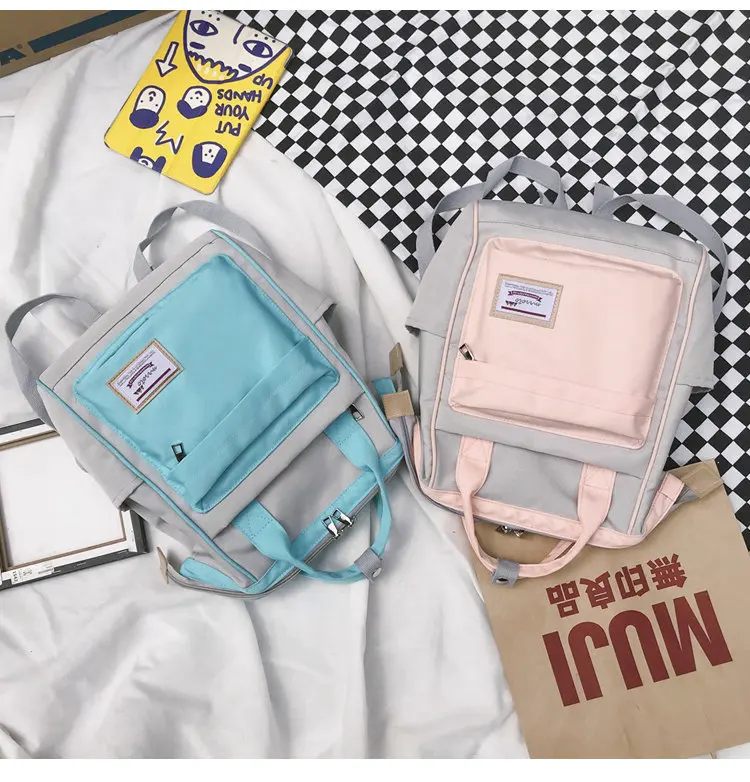 Backpacks For School Teenagers Girls Cute Ring Bag Designer Travel Laptop Backpack Women Notebook Back Pack Patchwork Bagpack