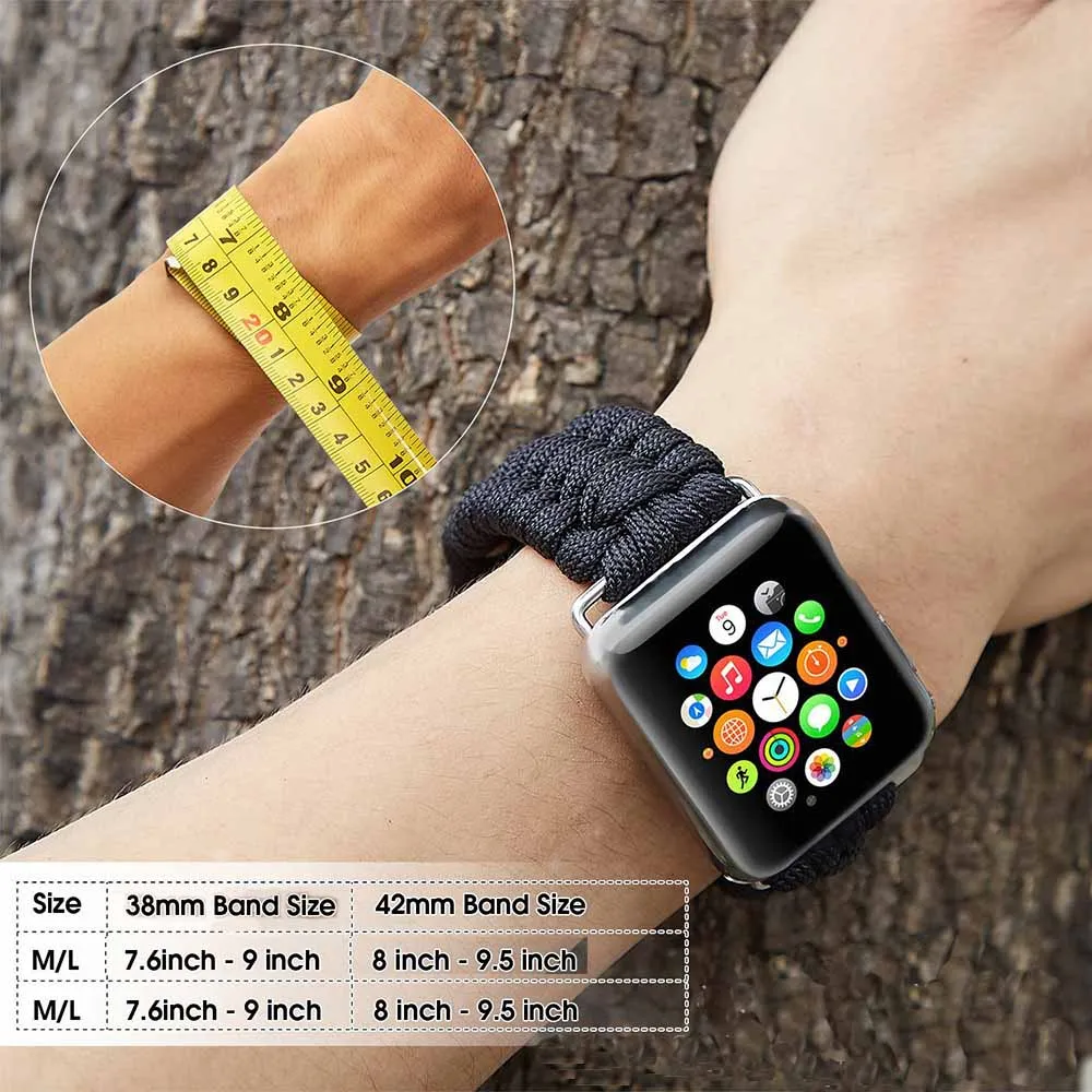 Тканый нейлоновый ремешок часы для спорта и свободные полоски для Apple watch Series 4/3/2/1 Классический ремень 38 мм 40 мм 42 44 мм текстильный ремешок для часов
