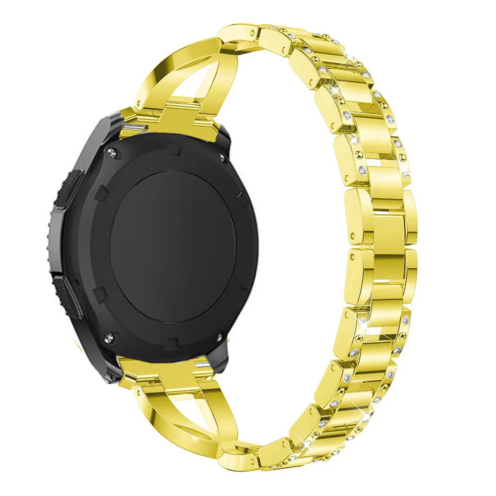 4 DELELE Samsung gear s3 frontier classic watch band with diamonds gold (03)