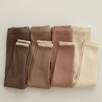 Baby Girl Ribbed Cotton Leggings 1