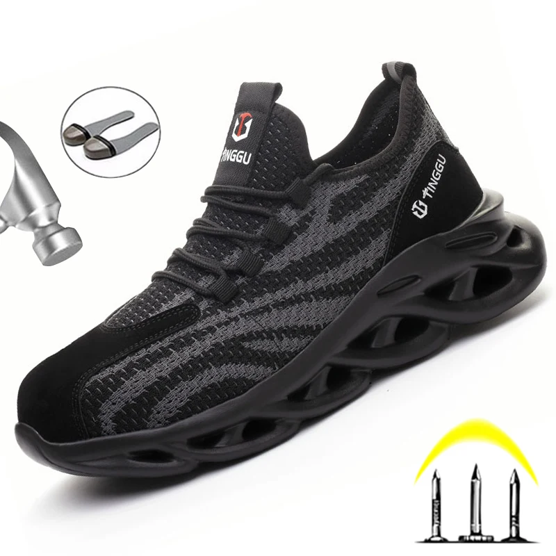 

Brand Safety Shoes Steel Toe Cap Work Shoes Men Boots Lightweight Working Sneakers Men Shoes Indestructible Safety Work Boots