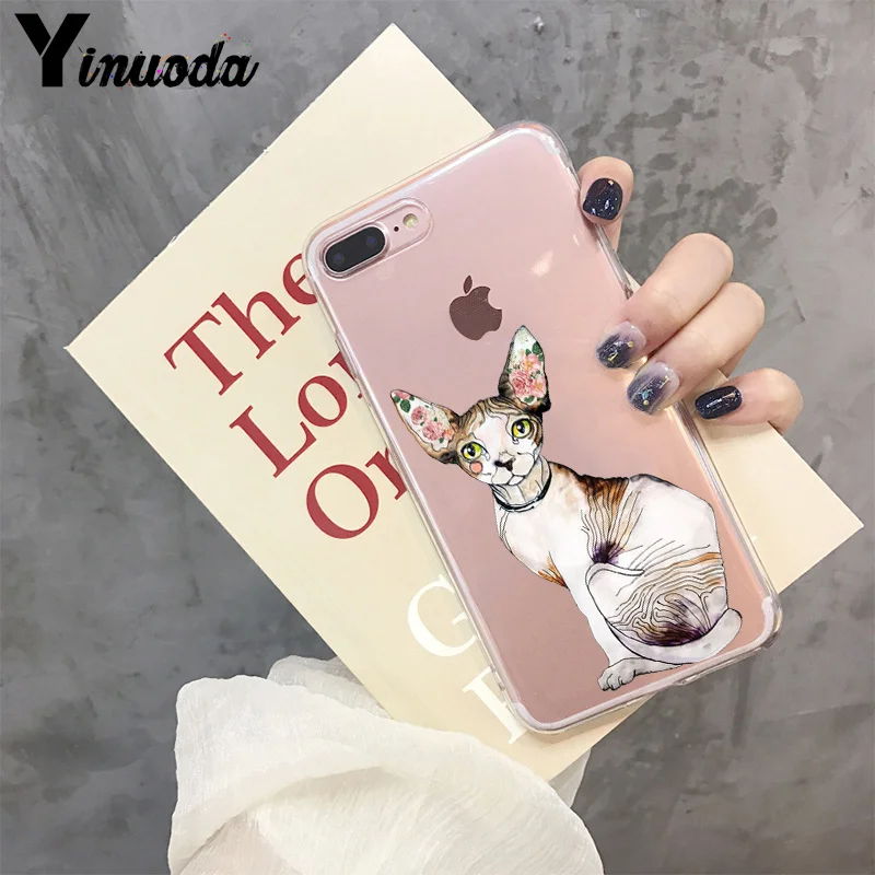 Yinuoda кошка Сфинкс роскошный модный чехол для сотового телефона iPhone 8 7 6 6S Plus X XS max 10 5 5S SE XR Coque Shell