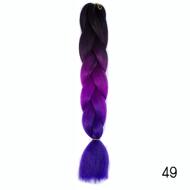 Hair Braid Synthetic Jumbo False Braid Pre Stretched Afro Wholesale Ombre Braiding Hair Extensions  Color Dreadlocks M#Blue