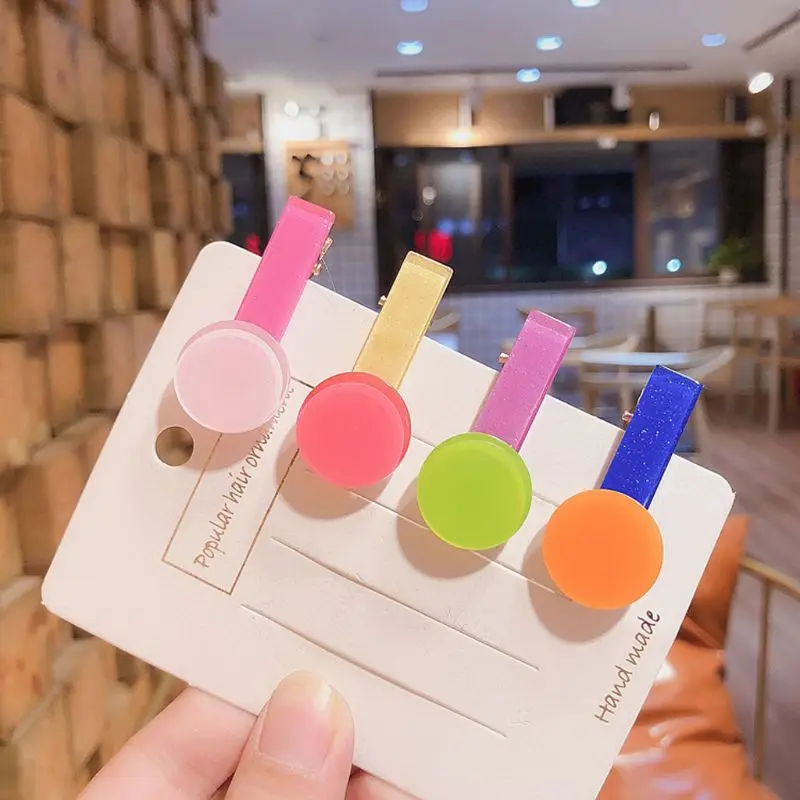 

2 Pcs/set Children Hair Clip Headdress Cute Baby Girls Hair Accessories Candy Hairgrips Baby Hairpins